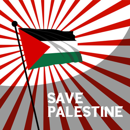 Save palestine illustration. Save palestine background web bannerのイラスト素材