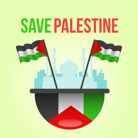 Save palestine illustration. Save palestine background web bannerのイラスト素材