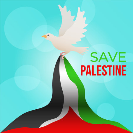 Save palestine illustration. Save palestine background web bannerのイラスト素材