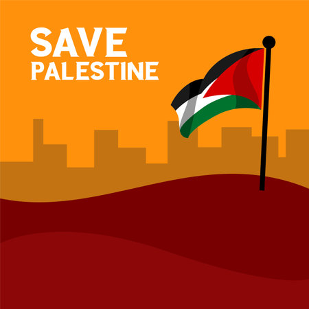 Save palestine illustration. Save palestine background web bannerのイラスト素材