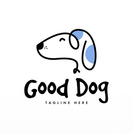Dog logo design template. Animal logo concept. Pet Logo design concept vectorのイラスト素材