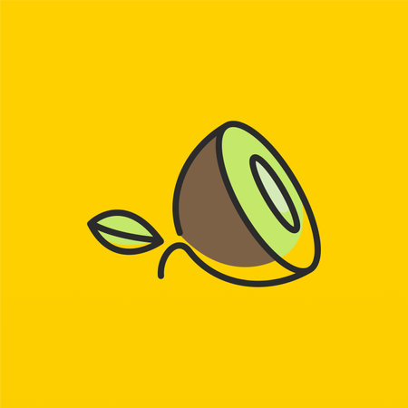 Kiwi fruit logo design concept template. Fresh fruit logo designのイラスト素材
