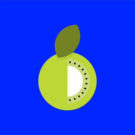 Kiwi fruit logo design concept template. Fresh fruit logo designのイラスト素材