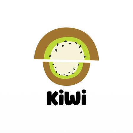 Kiwi fruit logo design concept template. Fresh fruit logo designのイラスト素材