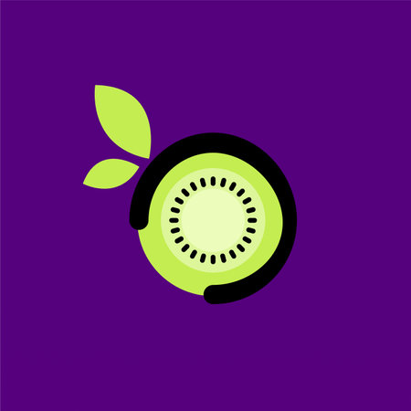 Kiwi fruit logo design concept template. Fresh fruit logo designのイラスト素材