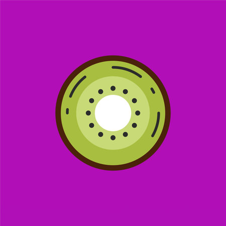 Kiwi fruit logo design concept template. Fresh fruit logo designのイラスト素材