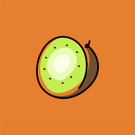 Kiwi fruit logo design concept template. Fresh fruit logo designのイラスト素材