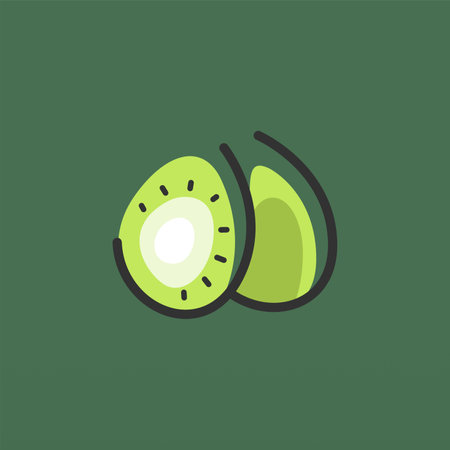 Kiwi fruit logo design concept template. Fresh fruit logo designのイラスト素材