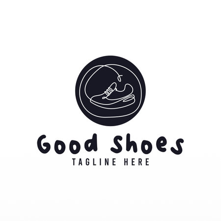 Shoe logo design concept. Shoes logo template. Man fashion logo design templateのイラスト素材