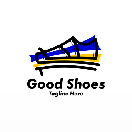 Shoe logo design concept. Shoes logo template. Man fashion logo design templateのイラスト素材
