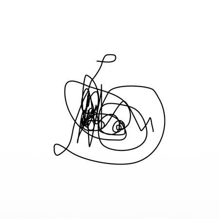 Hand Drawn Tangle Thread Sketch Spherical Abstract Scribble Shapeのイラスト素材