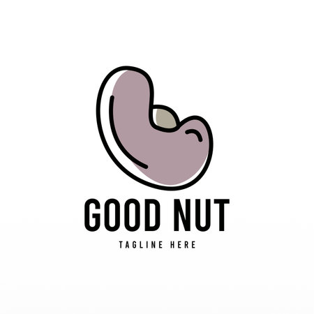 Nut logo design concept template. Food logo design.  Nut logo templateのイラスト素材