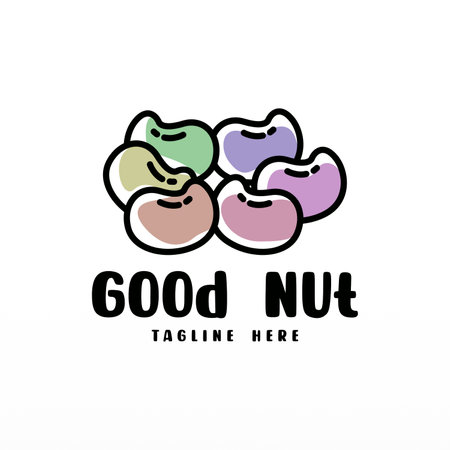 Nut logo design concept template. Food logo design.  Nut logo templateのイラスト素材