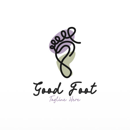Foot print logo design template. Foot logo conceptのイラスト素材