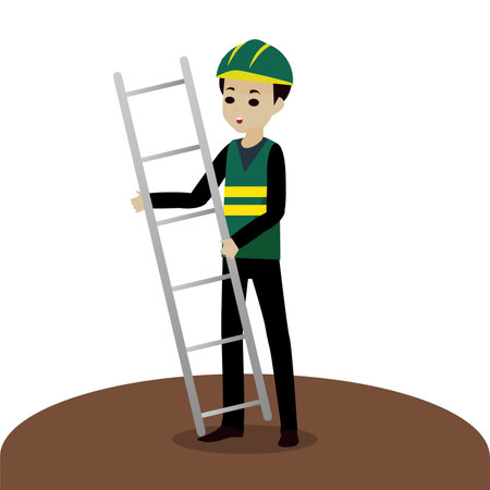 Worker character illustration background. Labour day illustration backgroundのイラスト素材