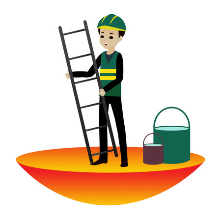 Worker character illustration background. Labour day illustration backgroundのイラスト素材