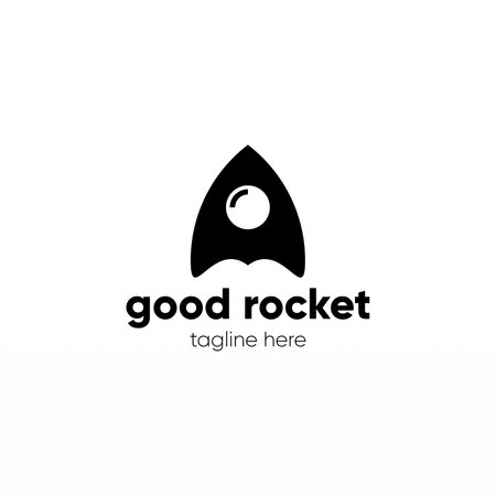 Rocket logo design template. Space ship logo concept. Space craft logo design concept templateのイラスト素材
