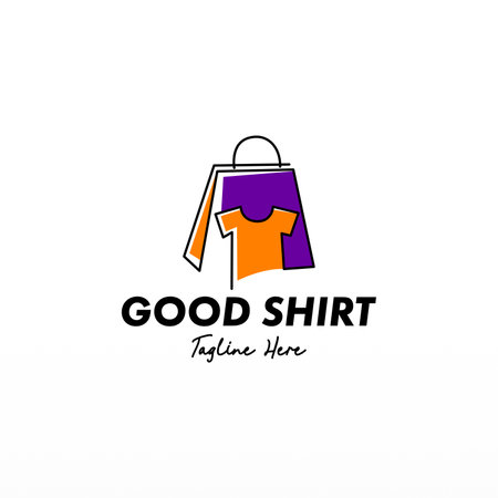 Tshirt logo design concept. Clothing fashion bussiness logo design template. Shirt logo templateのイラスト素材
