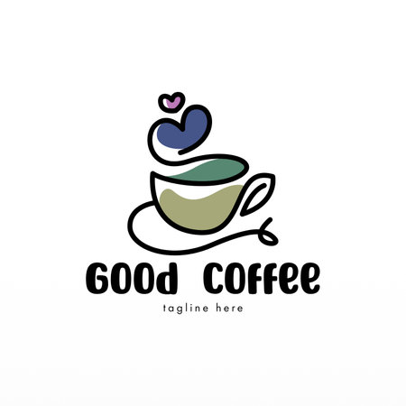 Coffee logo design concept. Coffee drink logo template. Coffee shop logo templateのイラスト素材