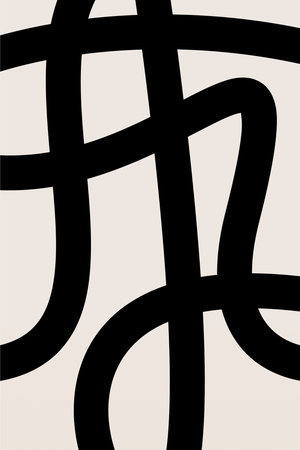 Modern Simple Minimalist Gallery Wall Art. Abstract Art Black and White Prints. Minimalist Modern Drawing Wall Decorのイラスト素材