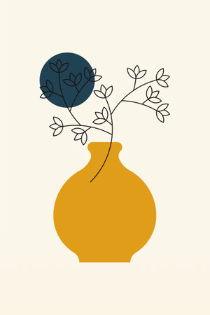 Mid Century Modern Boho Wall Art. Boho Print Wall Decor. Printable Abstract Geometric Wall Art Decorationのイラスト素材