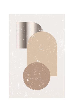 Mid Century Modern Boho Wall Art. Boho Print Wall Decor. Printable Abstract Geometric Wall Art Decorationのイラスト素材