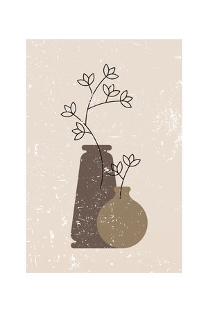 Mid Century Modern Boho Wall Art. Boho Print Wall Decor. Printable Abstract Geometric Wall Art Decorationのイラスト素材