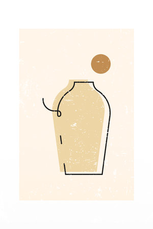 Mid Century Modern Boho Wall Art. Boho Print Wall Decor. Printable Abstract Geometric Wall Art Decorationのイラスト素材