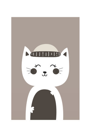 Nursery Wall Art Animals Baby Poster. Printable Cute Animal Nursery Wall Decor Posterのイラスト素材