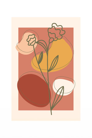 Printable Art Prints. Boho Art Posters. Gallery Wall Decor. Mid Century Modern Wall Art Decoration. Boho Home Decorのイラスト素材