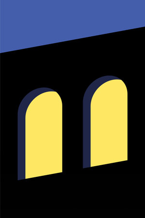 Simple Minimalist Building Wall Art Decoration. Architecture Illustration Background. Architecture Building Wall Art Posterのイラスト素材