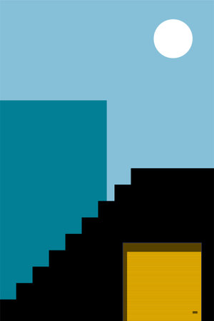 Simple Minimalist Building Wall Art Decoration. Architecture Illustration Background. Architecture Building Wall Art Posterのイラスト素材