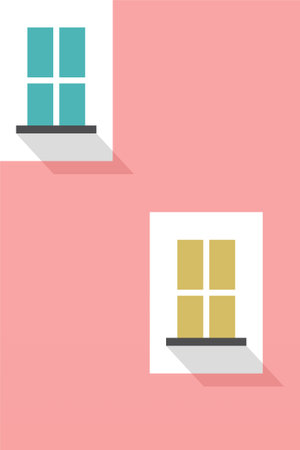 Simple Minimalist Building Wall Art Decoration. Architecture Illustration Background. Architecture Building Wall Art Posterのイラスト素材