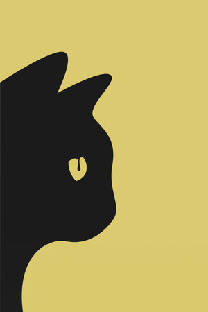 Cat Print Wall Art Nursery Decor Minimalist Neutral. Cat Canvas Painting Modern Room Decor Poster. Boho Cat Wall Art Decorationのイラスト素材