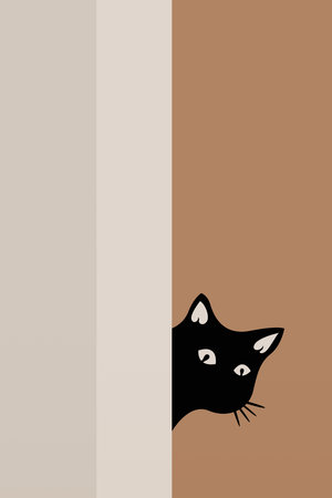 Cat Print Wall Art Nursery Decor Minimalist Neutral. Cat Canvas Painting Modern Room Decor Poster....