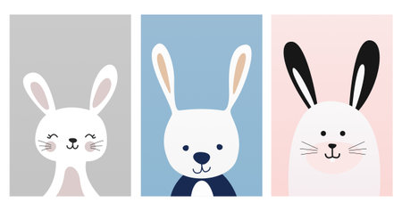 Nursery Wall Art Animals Baby Poster. Printable Cute Animal Nursery Wall Decor Posterのイラスト素材