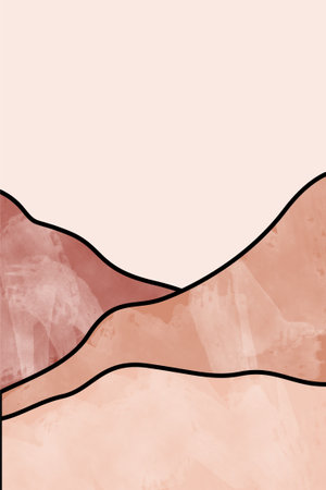 Landscape Boho Art Prints. Boho Art Posters. Gallery Wall Decor. Mid Century Modern Wall Art Decoration. Boho Home Decorのイラスト素材