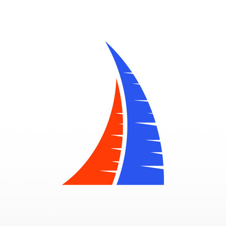Sailboat logo design concept. Simple sail logo templateのイラスト素材