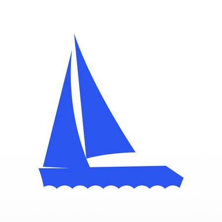 Sailboat logo design concept. Simple sail logo templateのイラスト素材