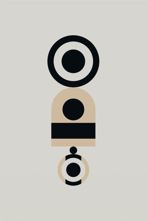 Geometric Bauhaus Artwork Background. Abstract Geometric Bauhaus Wall Decoration Poster. Mid Century Modern Wall Artのイラスト素材