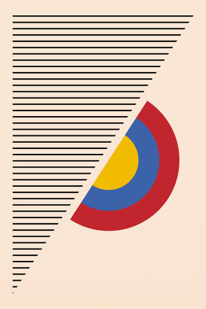 Bauhaus Background Illustration. Abstract Bauhaus Poster. Flat Coloful Geometric Bauhaus Art Poster