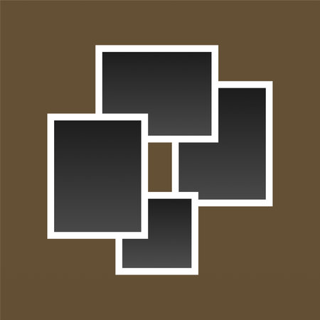 Photo frame collage composition with flat design. Photo collage template design vectorのイラスト素材