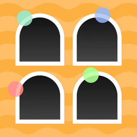 Photo frame collage composition with flat design. Photo collage template design vectorのイラスト素材