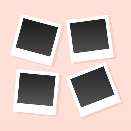 Photo frame collage composition with flat design. Photo collage template design vector