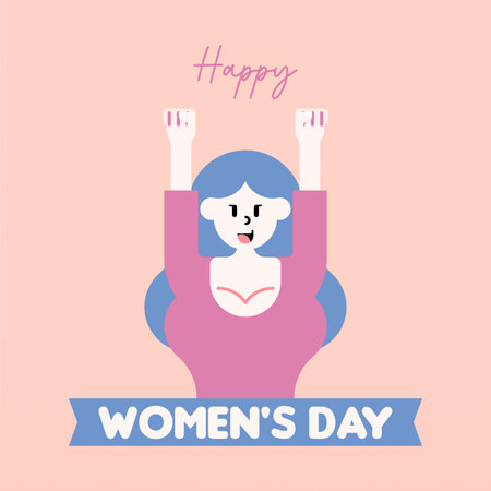 International women's day illustration background. Happy women's day backgroundのイラスト素材