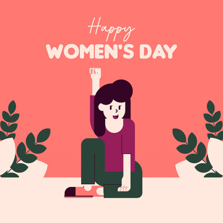 International women's day illustration background. Happy women's day backgroundのイラスト素材
