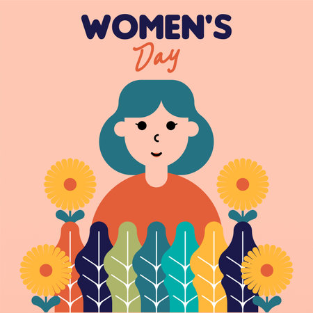 International women's day illustration background. Happy women's day backgroundのイラスト素材