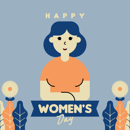 International women's day illustration background. Happy women's day backgroundのイラスト素材