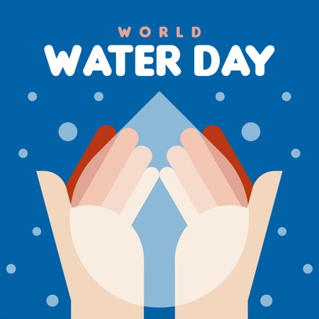 World water day background illustration. Flat world water day illustration. Water day web banner backgroundのイラスト素材