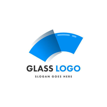 Glass logo design template. Creative flat design glass logo template. Creative concept logo design of glassのイラスト素材